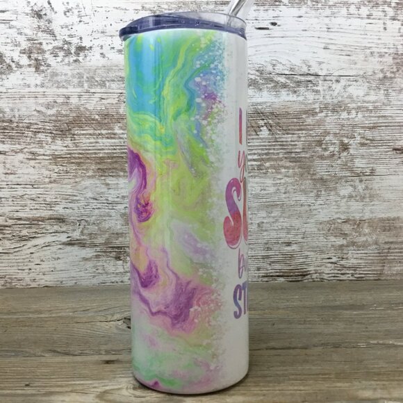 I Know Your Lane Sucks 20 oz Skinny Tumbler with Lid and Straw - Picture 4 of 5